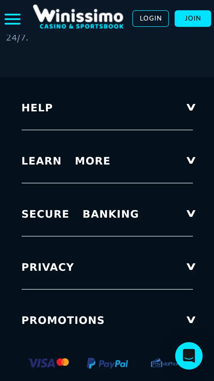 Winissimo - homepage (mobile)