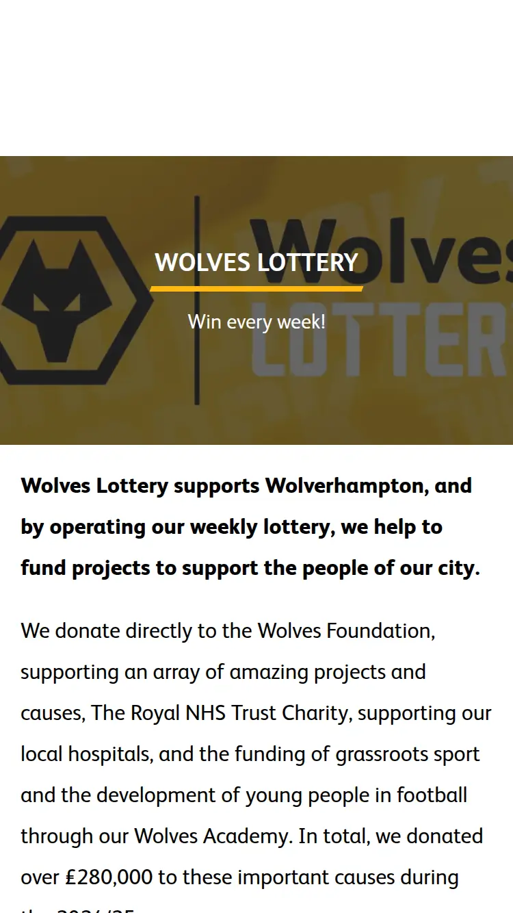 Wolves - homepage (mobile)
