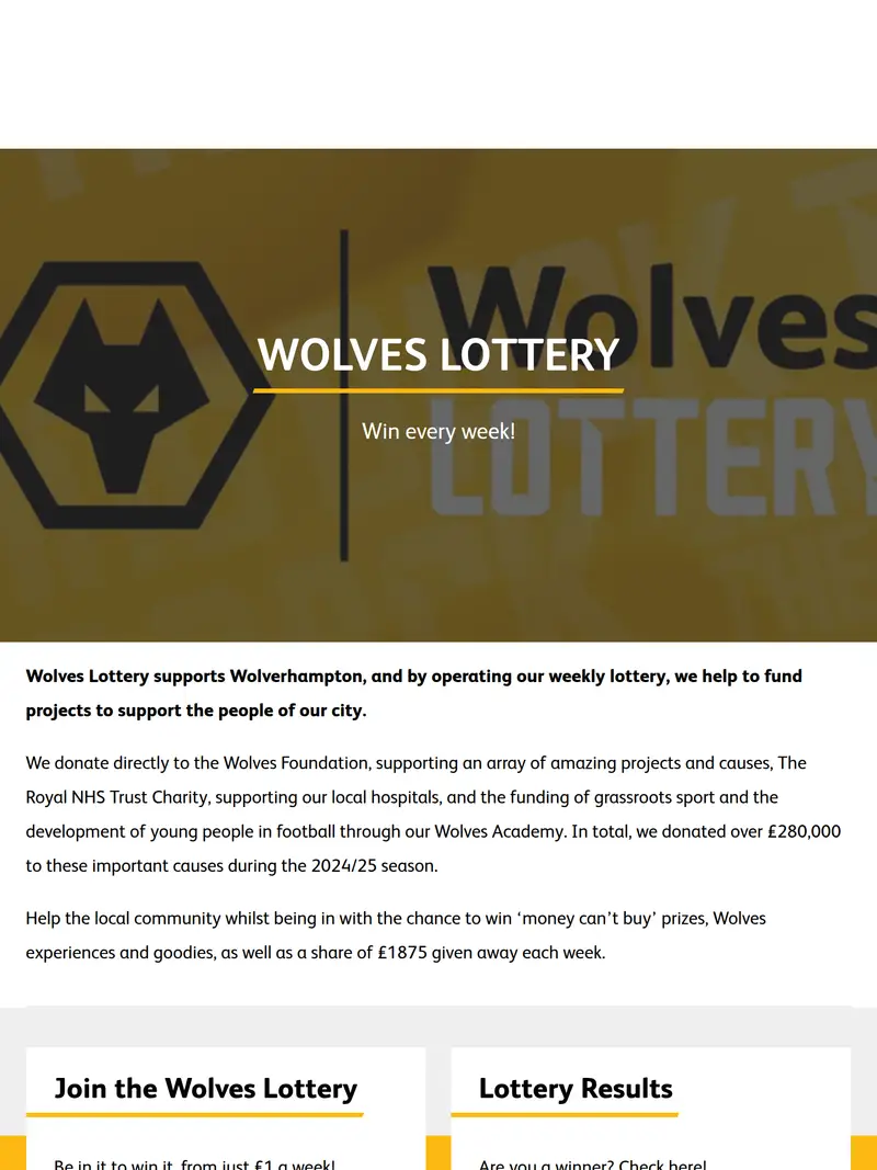 Wolves - homepage (tablet)