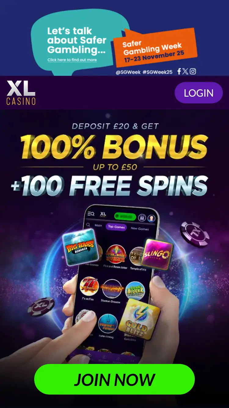 Xlcasino - homepage (mobile)