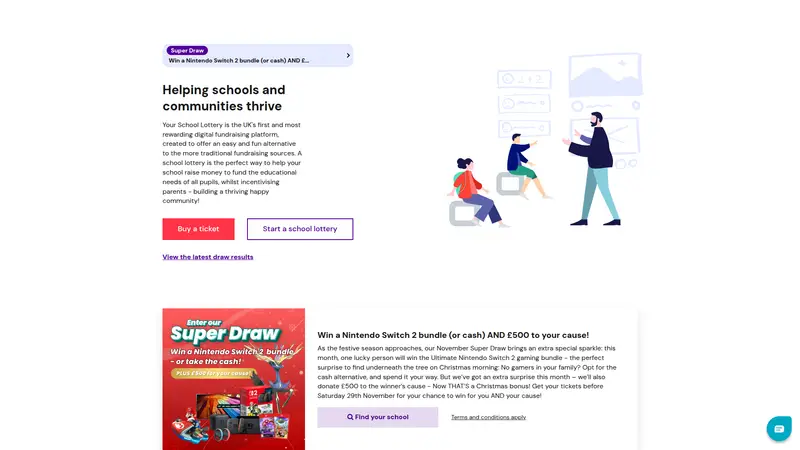 Your School Lottery - homepage (desktop)